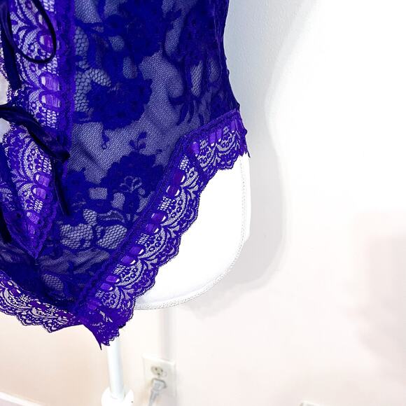 Vintage Victorias Secret Gold Label Lingerie Teddy Size S Purple Lace Romantic - Picture 5 of 14